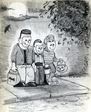 Family wearing mask